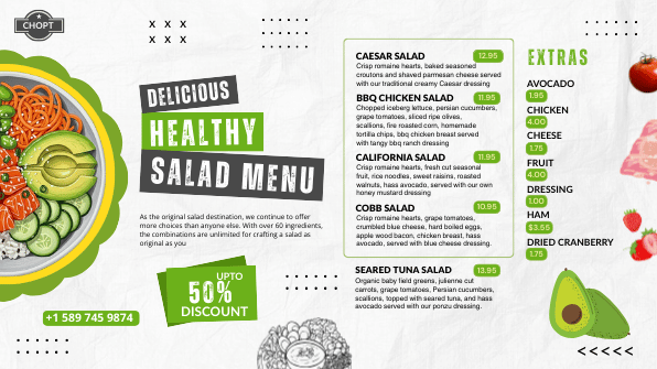 Salad Menuboard digital signage template