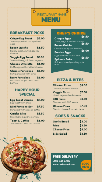 Pizza Menu template