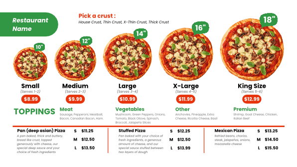 Pizza Menuboard   template